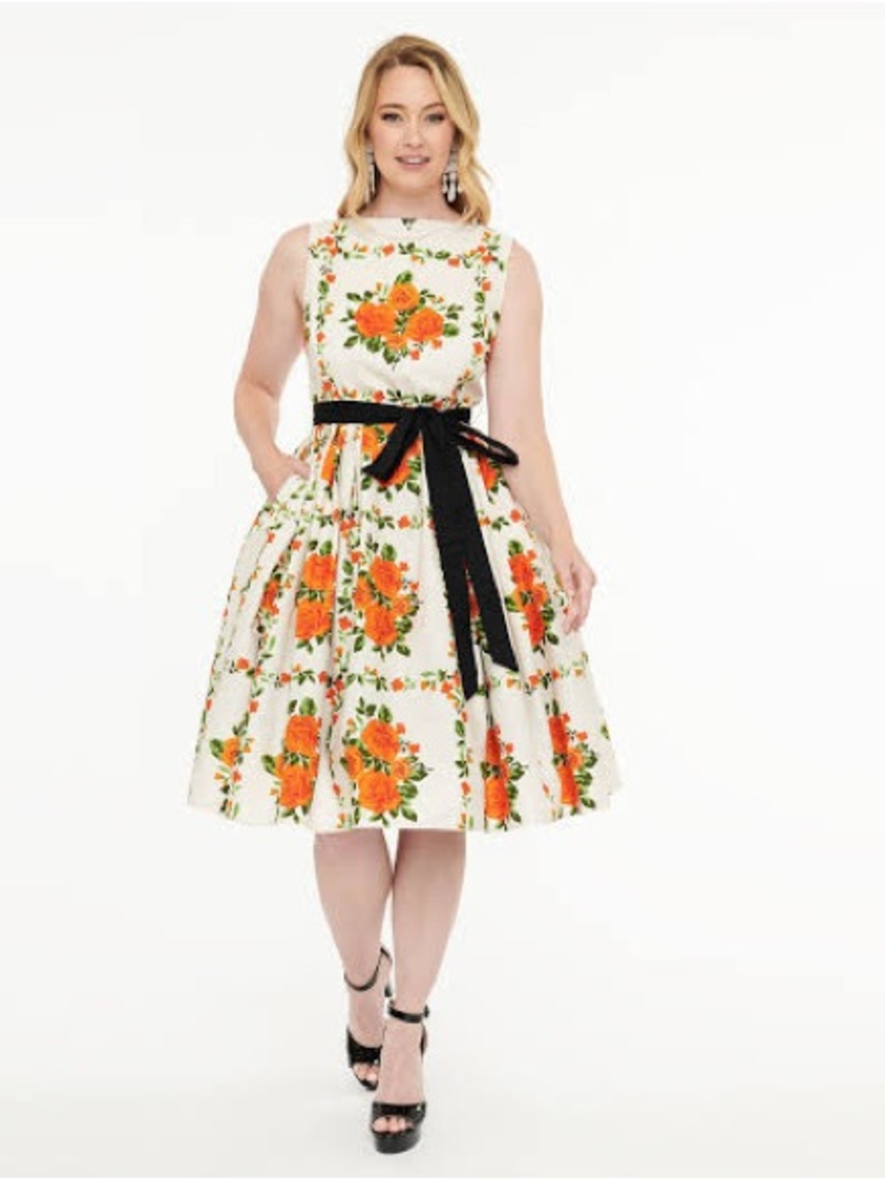 NWT Unique Vintage fall floral swing dress size XL